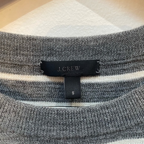 J. Crew merino wool Charcoal and Ivory Knit Top - Picture 3 of 5
